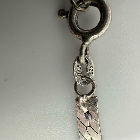 Vintage Sterling Silver 925 Herringbone Chain Necklace - Picture 4 of 4